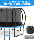 Dang Sturdy Trampoline Replacement Curved Net Poles With Plush Foam Sleeves Fits Eight To Sixteen Foot Frames, showing foam-wrapped safety poles.