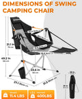 Hammock Chair With Footrest For Adults Up To 400 Lbs Heavy Duty Folding Outdoor Rocker With Cup Holder And Pillow dimensions