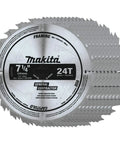 7 1/4 Inch 24 Tooth Carbide Tipped Circular Saw Blade With ATAF Tooth Design displayed in a stack, showcasing ultra thin kerf and hardened plate