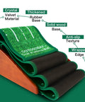Premium Indoor Golf Putting Mat With Auto Ball Return For Home Office And Outdoors, realistic rolling on wood frame with rubber base.