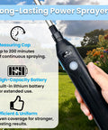Close-up of 4 Gallon Electric Backpack Sprayer With Telescopic Wand And Four Nozzles, Battery Powered Garden Sprayer features.