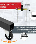 Badass 2 Ton Hydraulic Engine Hoist Folding Cherry Picker Crane with adjustable boom and 360° swivel caster wheels for easy navigation.