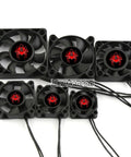 Ultra Fast RC Motor Cooling Fan With High Speed Heatsink 28000 RPM 6V To 8.5V in six sizes with red spider logo.