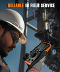 Technician using Digital Multimeter With Auto Ranging TRMS 6000 Counts For SpotOn AC DC Voltage in field service
