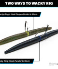 Bait Saver O Ring Set For Senkos And Worms That Prevents Tearing On Wacky Rig And Neko Rig 100 Count Black Fits 4 To 5 Inch Soft Plastics For Dock Snags And Cover Fishing on two rigged worms