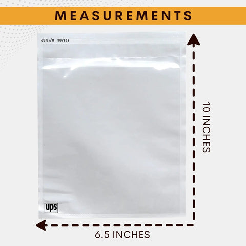 500 Pack 6.5X10 Shipping Label Sleeves Dead Simple Self Adhesive Packing Slip Pouches Waterproof Document Covers with measurements.