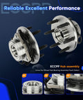 Front Wheel Hub Bearing Assembly 515036 For Cadillac Escalade Tahoe Silverado Suburban Express Savana Sierra Yukon 2000 2007 6 Lug 4X4 With ABS Front Left And Right Axle Replacement