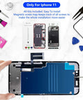 IPhone Screen Replacement 6.1 Inch With 3D Touch LCD Digitizer Compatible A2111 A2223 A2221 Deluxe DIY Kit with repair tools visible