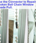 10 Feet Beaded Ball Chain 4.5mm Stainless Steel Bead Pull Chain Extension With 12 Connectors For Window Roller Chain Replacement