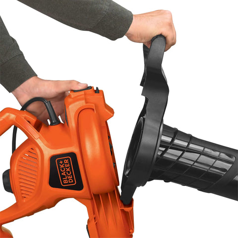Close-up of 3 In 1 Corded Leaf Blower Vacuum Mulcher With 230 MPH Airflow And 12 Amp Motor, handheld assembly detail.