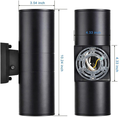 Dimensions of Dusk to Dawn Outdoor Wall Light Set With Sensor Auto On Auto Off Aluminum Waterproof Exterior Sconce For Porch Patio