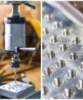 Combination Drill And Tap Bit Set For SAE And Metric Threads With Quick Change Adapter Covers SAE Six Thirty Two NC To One Quarter Twenty NC And Metric M Three To M Ten Pro Grade For Through And Blind Holes DIY Friendly For Any Job on drill press, threading aluminum