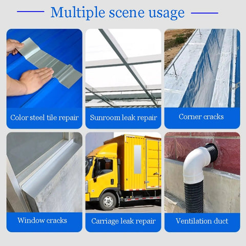 Hella Tough Self Adhesive Butyl Seal Tape With Heat Reflective Aluminum Foil Backing For Roof Leak Fix And Gutter Repair Weatherproof Outdoor Taping No Sweat Quick Patch Pro Grade Setup shown in various repair scenarios.