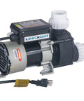 Heavy Duty 1 Point 5 Horsepower Bath Pump And Hot Tub Replacement Motor At 110 Volts With One Point 5 Inch Port Featuring Pure Copper Windings, side view of pump with attached wiring.
