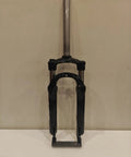 20 Inch Suspension Fork With Coil Spring And Preload, 63mm Travel, Disc Brake Ready, front view showing steerer and magnesium lower