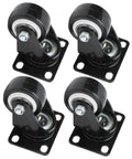 Rcniso Universal 1.5 Inch Silent Furniture Caster, 360° Rotation for Cabinet Legs, Shelf Legs, Stainless Steel, 4 Pieces set of four black casters