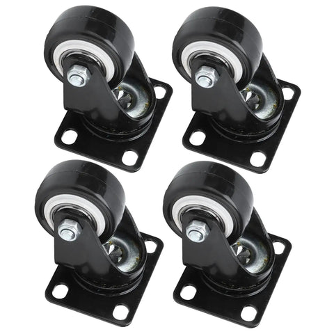 Rcniso Universal 1.5 Inch Silent Furniture Caster, 360° Rotation for Cabinet Legs, Shelf Legs, Stainless Steel, 4 Pieces set of four black casters