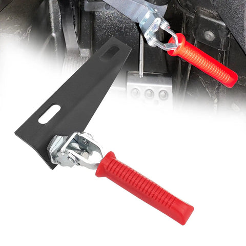 RZR Parking Brake Kit With Power Steering Upgrade And Lockable Brake Assist for Polaris Razor 1000XP, showing red handle and bracket.