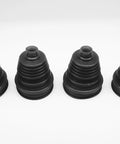 Universal Silicone CV Joint Boot Replacement Kit With Eight Heavy Duty Zip Ties For Front Or Rear Axles with four black silicone boots.