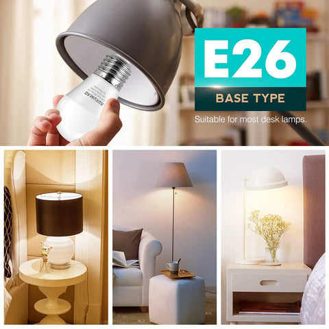 Small A15 Bulb 3W 25W Equivalent Budget Friendly Warm White 2700K Energy Saving Light Bulbs For Nightstand Table Lamp