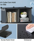 12 Cube Modular Closet Organizer with books and plant, features sturdy plastic panel and waterproof surface