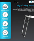 Heavy Duty 3 Step Telescoping Swim Platform Ladder Crafted From Marine Grade 304 Stainless Steel Featuring A Clean Flip Up Design Plus Grippy Non Skid Steps For Boats Yachts Pontoons That Will Absolutely Crush It - showing high-quality marine grade material.