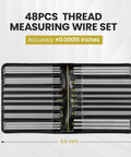 Pro Grade Thread Measuring Wire Set With Portable Holder 0.5mm To 6mm Range 16 Diameters For All 60 Degree US And Metric Threads For Machinists And Engineers Stainless Steel Kit With Carrying Case And Handy Extensions, 48 wires in case