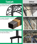 Comparison of heavy duty garden hose holder with freestanding steel frame and other materials, showing sturdier wire, coating, and frame.