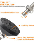 4 Pcs M10 Leveling Feet With T Nut No Slip Threaded Rubber Feet Adjustable Swivel Levelers showing carbon steel bolt and anti-slip pad