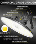 LED High Bay Light 150W 100W 80W Dimmable 0-10V 22500LM IP65 Low Bay Shop Fixture showcasing features and design
