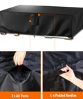 All Weather Outdoor Furniture Cover Waterproof Heavy Duty 600D with air vents and padded handles visible