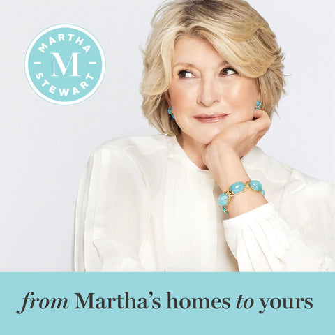 Martha Stewart logo and promotional image with text 'from Martha's homes to yours'.