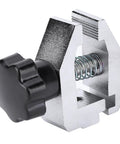 Beefy 500N Push Pull Test Clamp For Tensile Testing, Stainless Steel Force Gauge Fixture With 3.5mm Opening, Rugged Tension Meter Clamp For Lab And DIY, Industrial Strength Grip And Stable Load Bearing, stainless steel clamp with black knob
