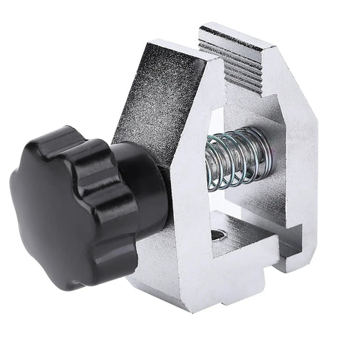 Beefy 500N Push Pull Test Clamp For Tensile Testing, Stainless Steel Force Gauge Fixture With 3.5mm Opening, Rugged Tension Meter Clamp For Lab And DIY, Industrial Strength Grip And Stable Load Bearing, stainless steel clamp with black knob