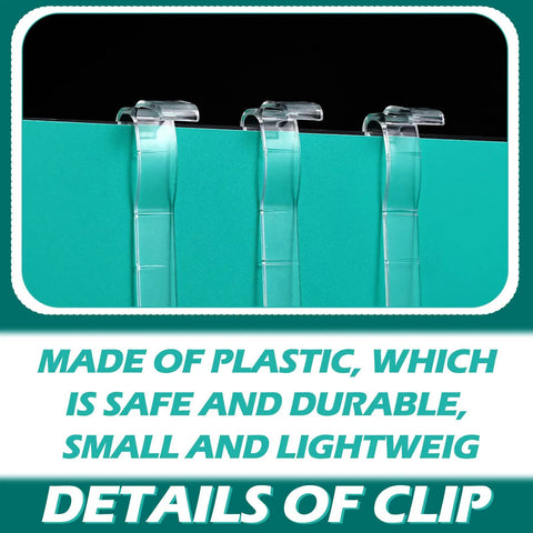 No Sweat 3 Inch Valance Clips For Horizontal Window Blinds, clear plastic clips detail, lightweight and durable design.