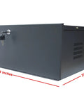 Heavy Duty 16 Gauge DVR Security Lockbox With Cooling Fan Black Finish 24 by 21 by 7 Inches with lockable top cover