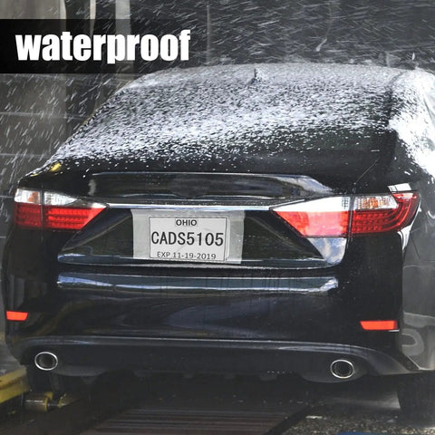 Car with 100 Pack Temporary License Plate Sleeves With Adhesive, Clear Plastic Bags For Dealer Cars, Durable 8 Mil Protectors in wash
