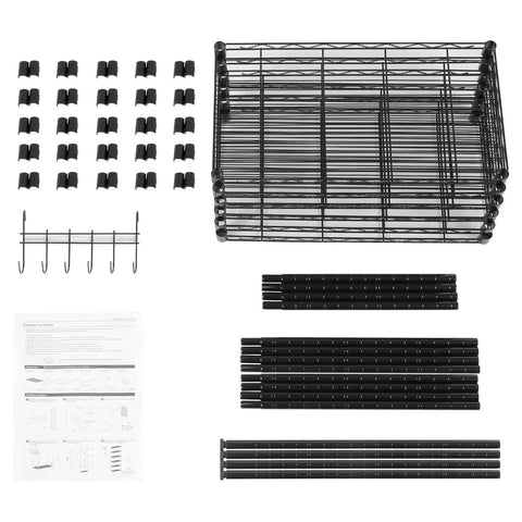 Two Pack Six Tier Heavy Duty Wire Shelving Unit With Adjustable Leveling Feet And Corrosion Resistant Hooks, Built Like A Tank For Garage Clutter Fixes, This Super Sturdy Free Standing Storage Rack Handles Massive Loads Easily