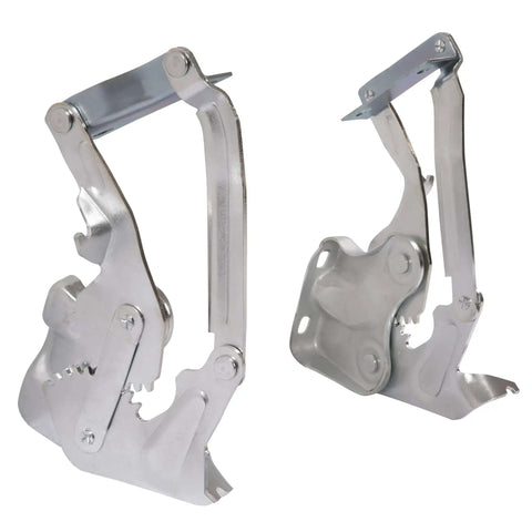 Hood Hinge Pair For 1955 Chevy Bel Air Nomad One Fifty Two Ten Cars With Steel Construction And Galvanized Silver Finish