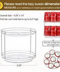 Two Tier Non Skid Acrylic Lazy Susan Turntable Organizer for kitchen with soda cans to illustrate 9.25 Inch size
