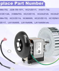 Alt Tag: Draft Inducer Motor With Blower Wheel Kit For Furnace Replacement Parts That Boosts Efficiency And Keeps Exhaust Safe Easy Install Works With Multiple Brands Model HC21ZE117 HC21ZE114A LA11AA005 displayed with wires and components