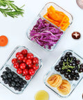 10 Pack Glass Meal Prep Containers With Two Compartments And Airtight Lids 30 Oz Each Durable Glass Food Storage for fruits and vegetables