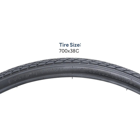Close-up of tire with size marking 700x38C, part of Two Pack 700C Bike Tires 700x38C 40-622 Foldable Road Gravel Hybrid Tire Set.