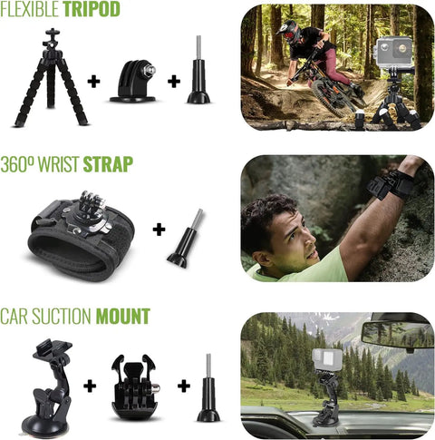 HERO13 Ultra Wide Action Camera Bundle Waterproof With 5.3K HDR Video, 27MP Photos, with flexible tripod, wrist strap, car mount
