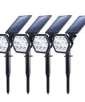 Lit 10 LED Solar Outdoor Lights Pack Landscape Spotlights Solar Powered Wall Lights for Yard Garden Walkway Display