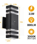 Dusk To Dawn Outdoor Wall Lights 2 Pack 3000K Warm White Up And Down Porch Exterior Fixtures Waterproof Outdoor Lighting