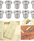 Pro Grade Hollow Dowel And Tenon Center Pin Kit For Woodworking with chrome plated steel dowel centers in 1/4 and 5/16 inch, 20 pieces