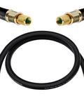 Half Inch HVAC Vacuum Hose With Three Eighths Inch Fittings Six Feet Long High Flow Refrigerant Evacuation Line 640 Psi Working Pressure 3200 Psi Burst