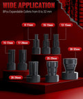 Beefy Pro Grade Blind Hole Bearing Puller Set With Slide Hammer And Expandable Collets 8-32mm, various collet sizes displayed