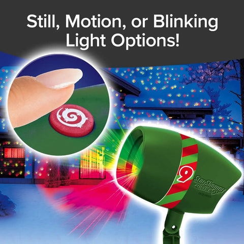Outdoor Holiday Laser Light Projector Set Of 2 With 9 Enhanced Modes, control button and house display options